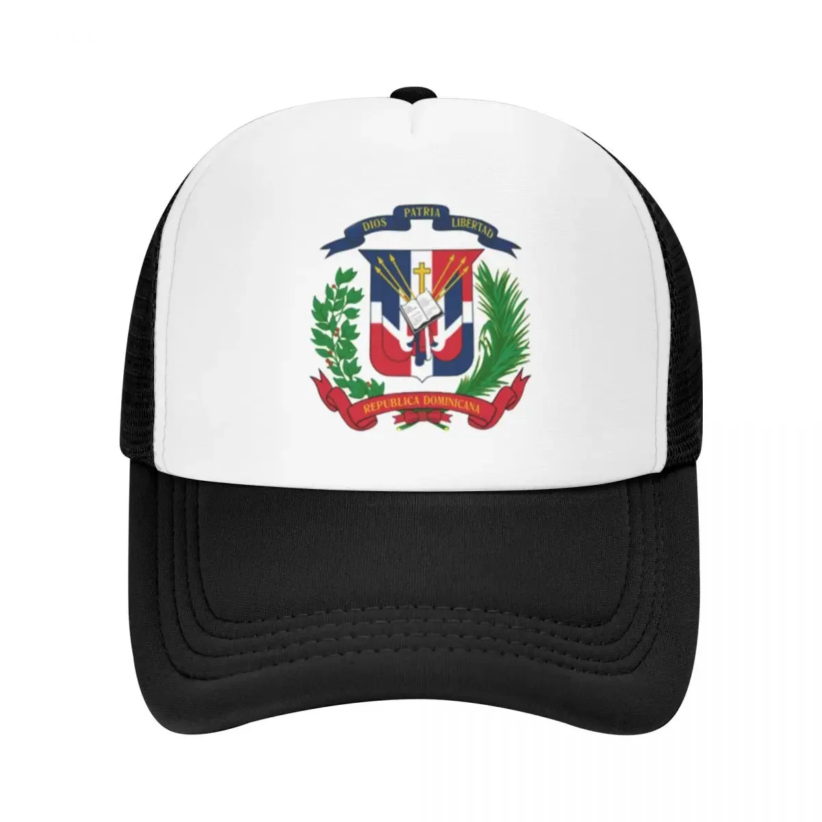 Dominican Republic Flag Shield Summer Mesh Baseball Caps For Womens Adult Female Beach Sun Hat Hip Hop Trucker Cap