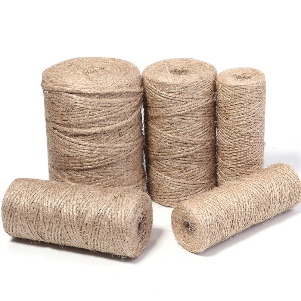 

100 m/roll Natural Vintage Braided Jute Rope Cord String Twine Burlap Cord For DIY Crafts Gift Wrapping Wedding Party Decoration