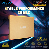 OSCOO 256GB 512GB MLC SSD 6Gb/s Internal Solid State Drive 2.5Inch SATA SSD Hard Disk 2D MLC Nand Flash SSD for Desktop & Laptop