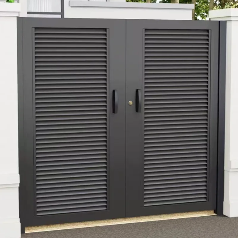 Chinese-style villa courtyard aluminum art double door rural small courtyard entrance fence door