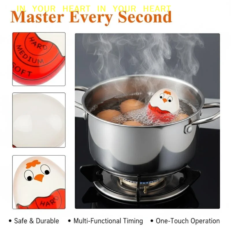 【X】Egg Cooking Timer Color Changing Kitchen Gadget Soft and Hard Boiled Egg Doneness Heat Sensitive Tool