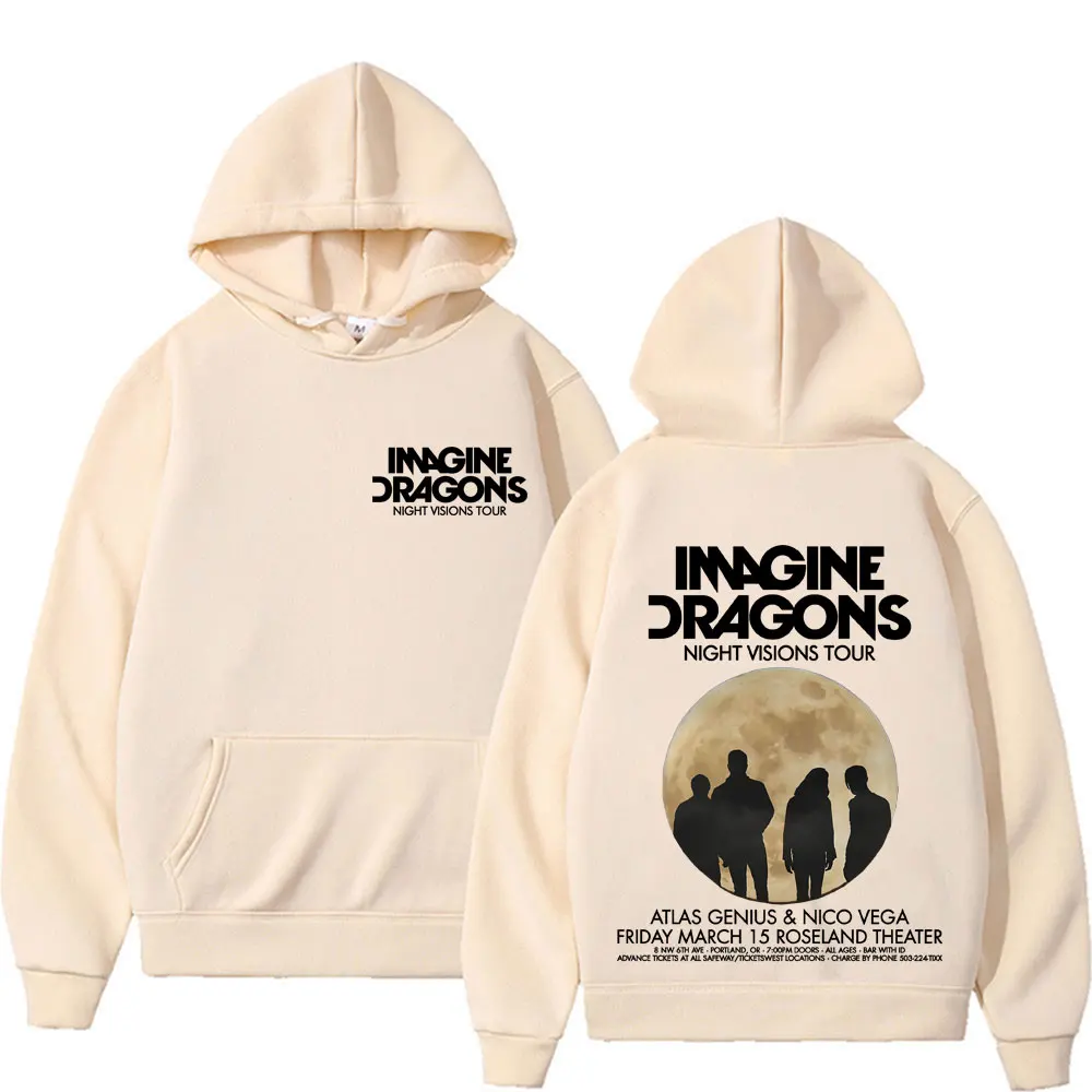 تخيل التنين ألبوم جولة حول العالم 2025 ميرش هوديي ملابس للرجال فضفاضة ريترو الهيب هوب هوديس عالية الجودة البلوز الشارع الشهير