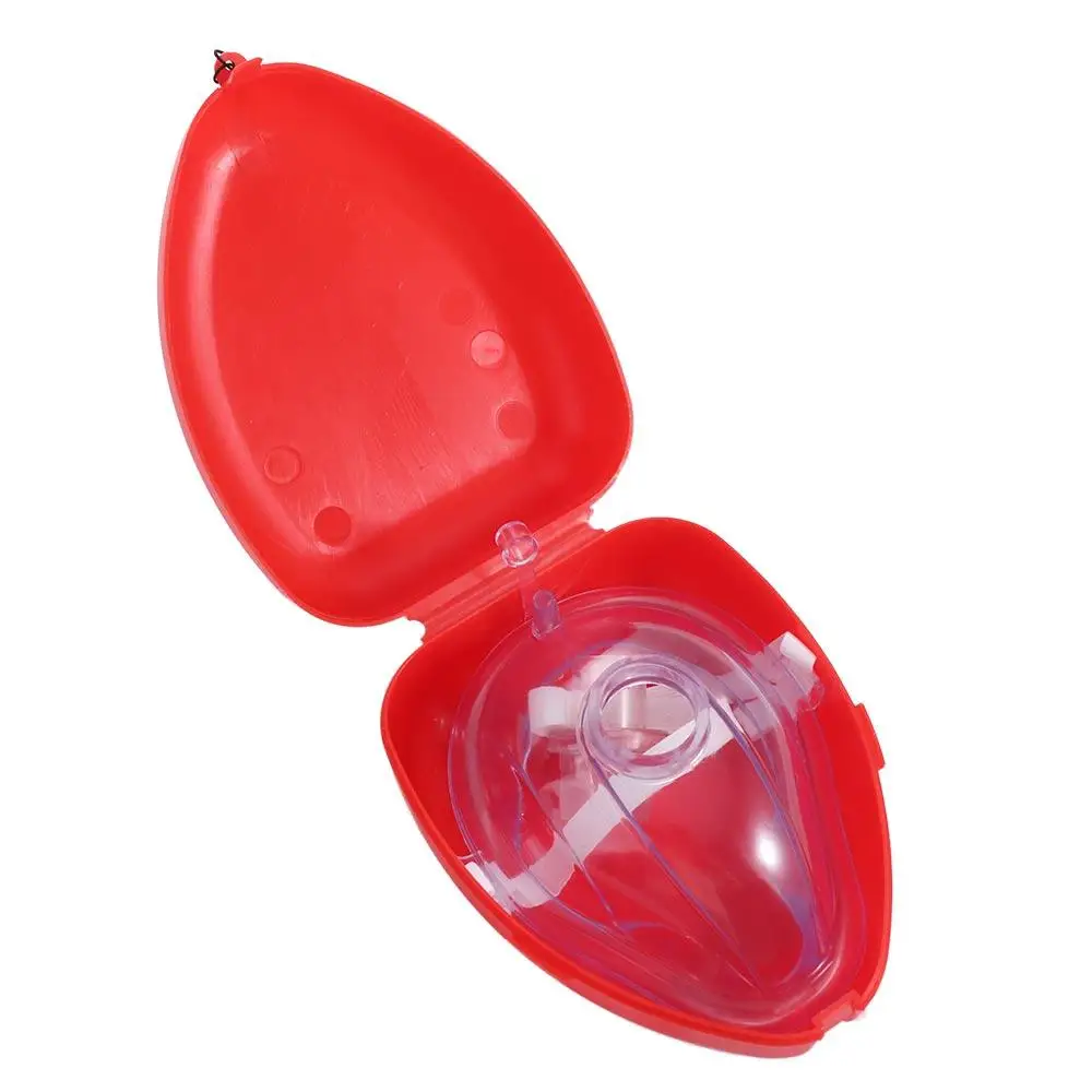 

Reuseable CPR Breathing Mask Breathing Mask Professional Artificial Respiration Mask Red One-way Valve Tools Cpr Rescue
