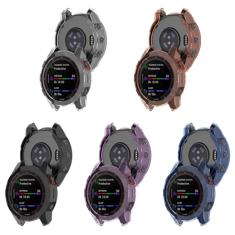 Garmin Fenix ​​7 7S 7X용 투명 쉘 프레임 보호 커버 화면 보호기 TPU 케이스