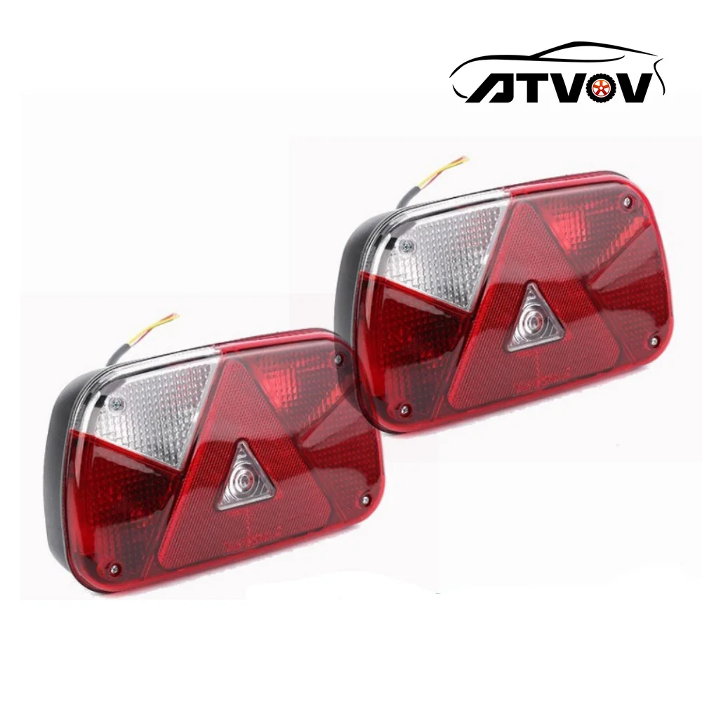 

ATVOV 12V Car Truck Rear Tail Light Brake Stop Turn Signal License Plate Lamp Indicator Trailer Caravan Lorry Waterproof