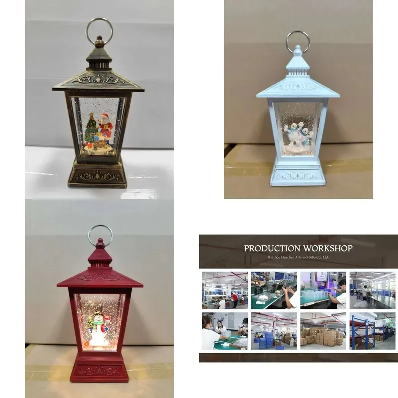 Christmas snow LED lanterns, retro Santa Claus, handmade PE material, luminous music desktop atmosphere decoration
