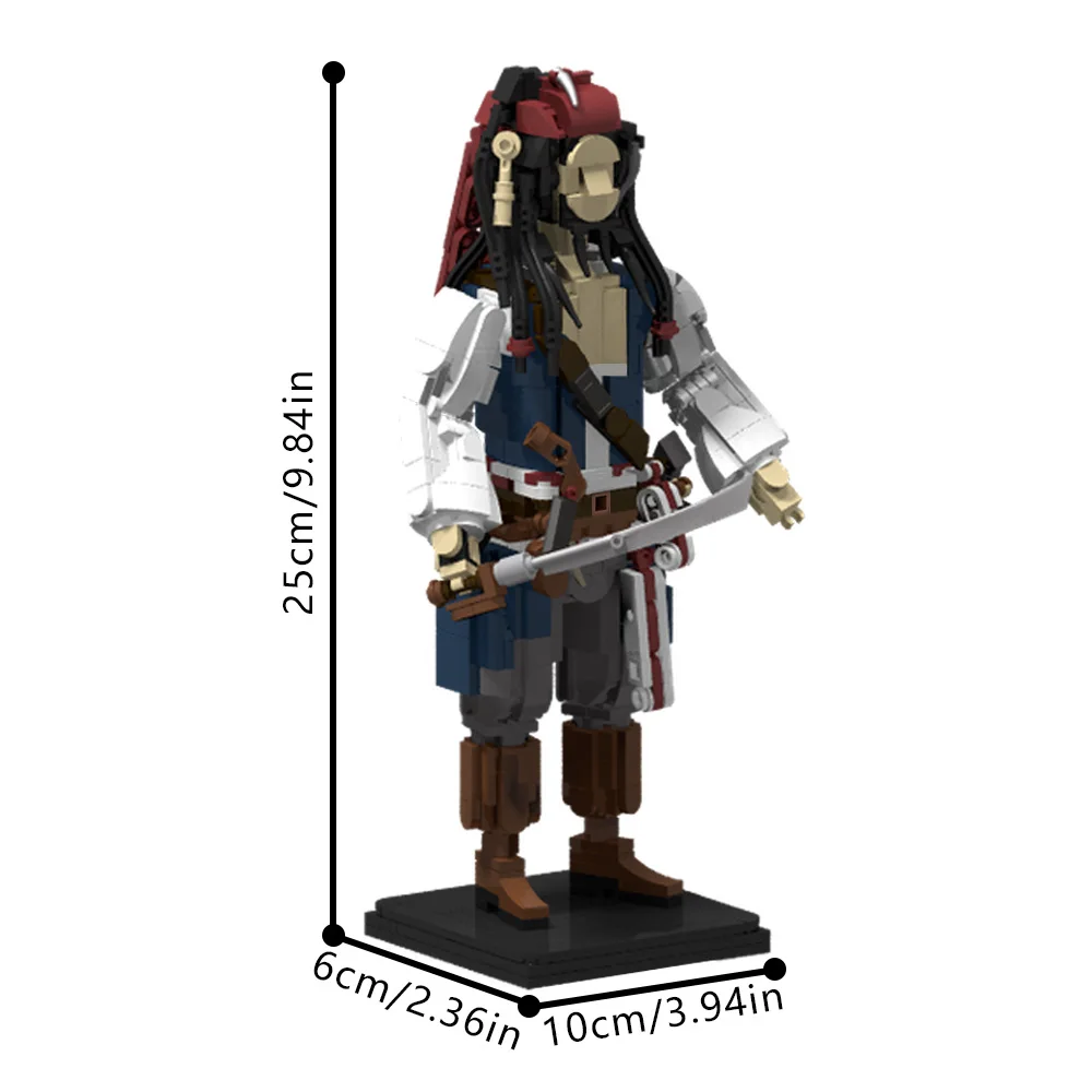 MOC Captain Jack Sparrow Beeldje Bouwstenen Model Film Pirates of the Caribbean Jack Captain Bricks Montage Speelgoed Kid Gift