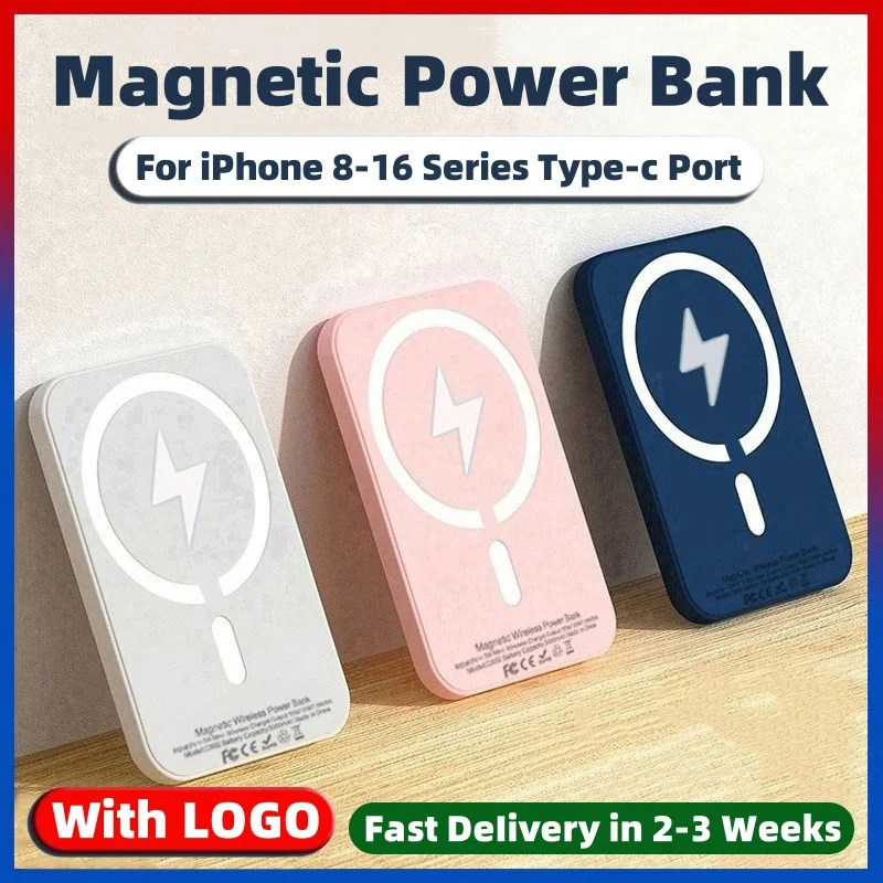 

Magnetic Power Bank Type-C Port For iPhone External Auxiliary Battery Pack Portable Wireless Charger For apple magsafe Powerbank