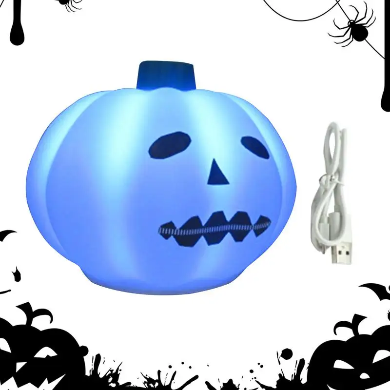 

Pumpkins Halloween Light Up Halloween Night Lamp Light Pumpkin Decor Silicone Rechargeable Night Lamp For Tabletop Kitchen