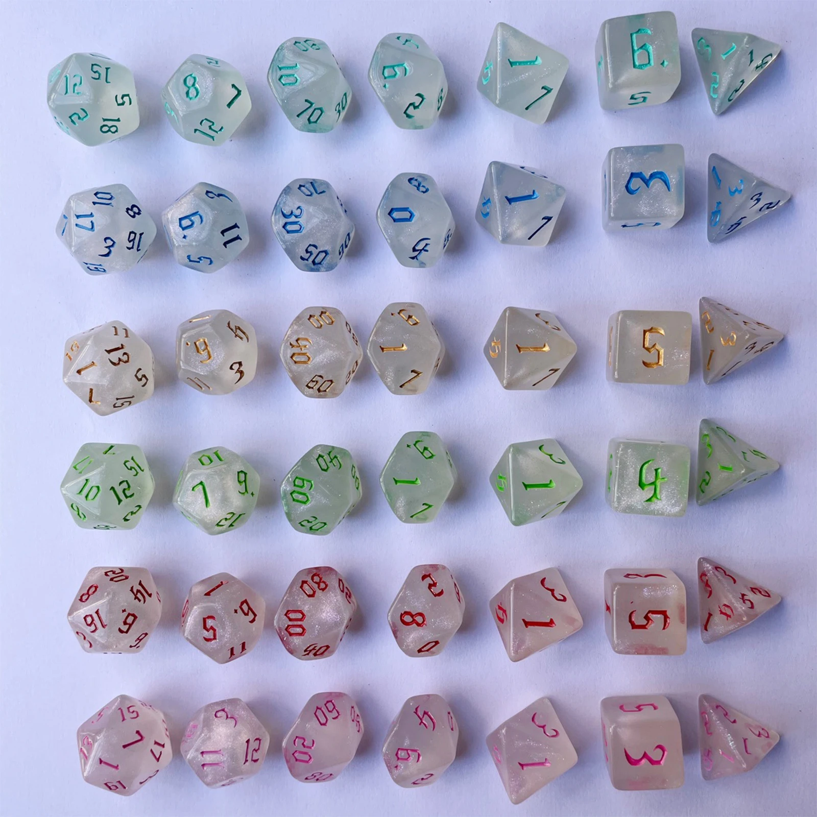 Dados poliédricos de duas cores, 7/10 peças, com bolsa, conjunto d4, d6, d8, d12, d20, d10 para jogo de tabuleiro, dramatização, festa