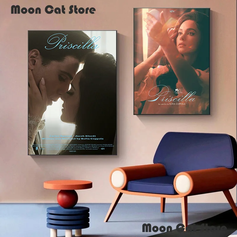 Priscilla Sofia Coppola 2023 New Movie Vintage Film Poster and HD Printed Canvas Painting Wall Art Pictures Home Room Decor