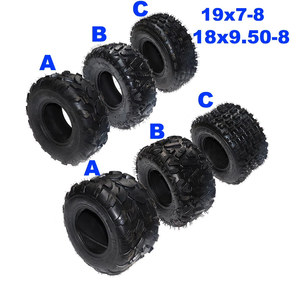 ATV 8-inch tubeless tires - Front 19x7-8 rear 18x9.50-8 kart, ATV, UTV off-road bike tires, QUAD DIRT BUGGY ROAD ROAD tires