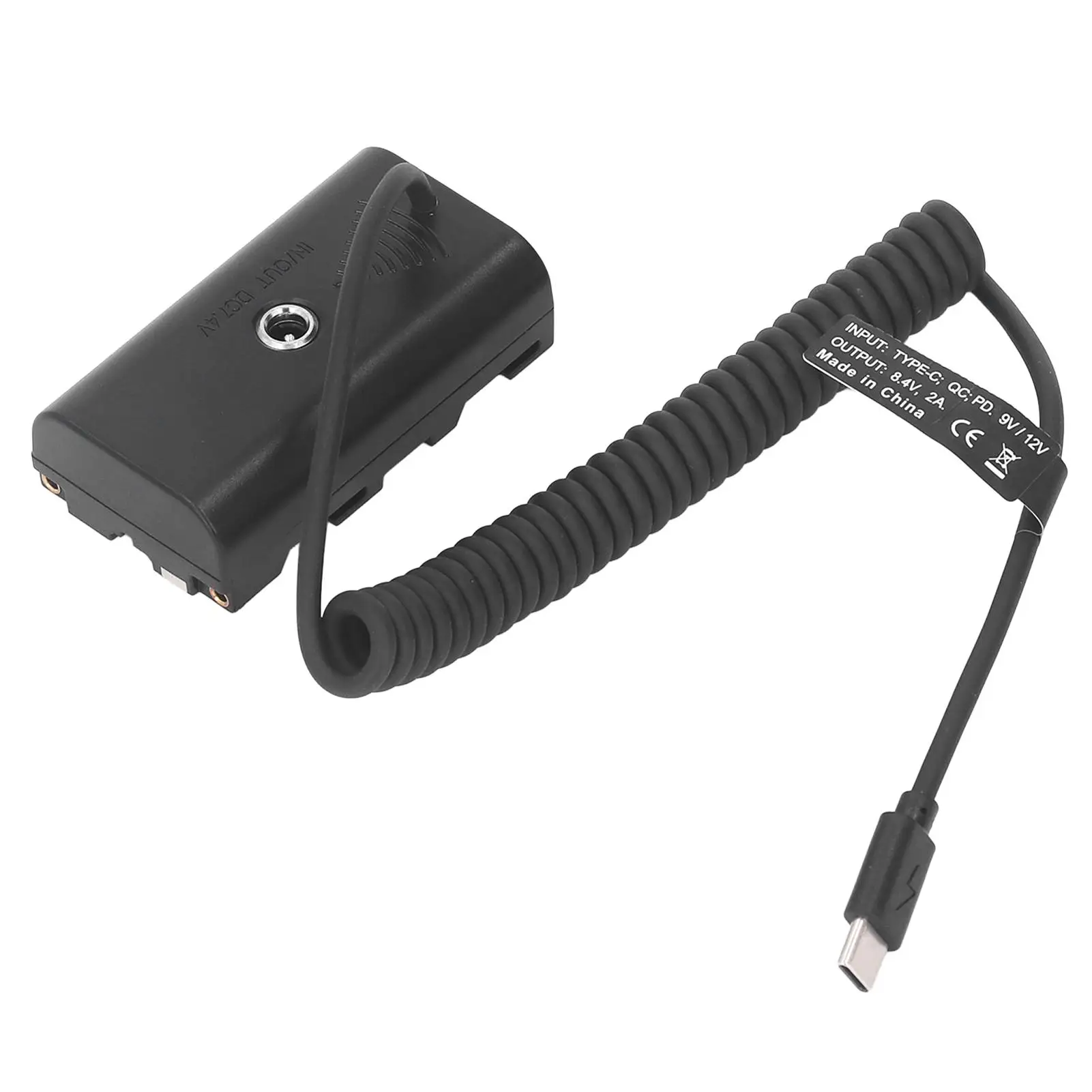 Type C to NP F970 Dummy Battery Cable with Circuit for Camera Monitor