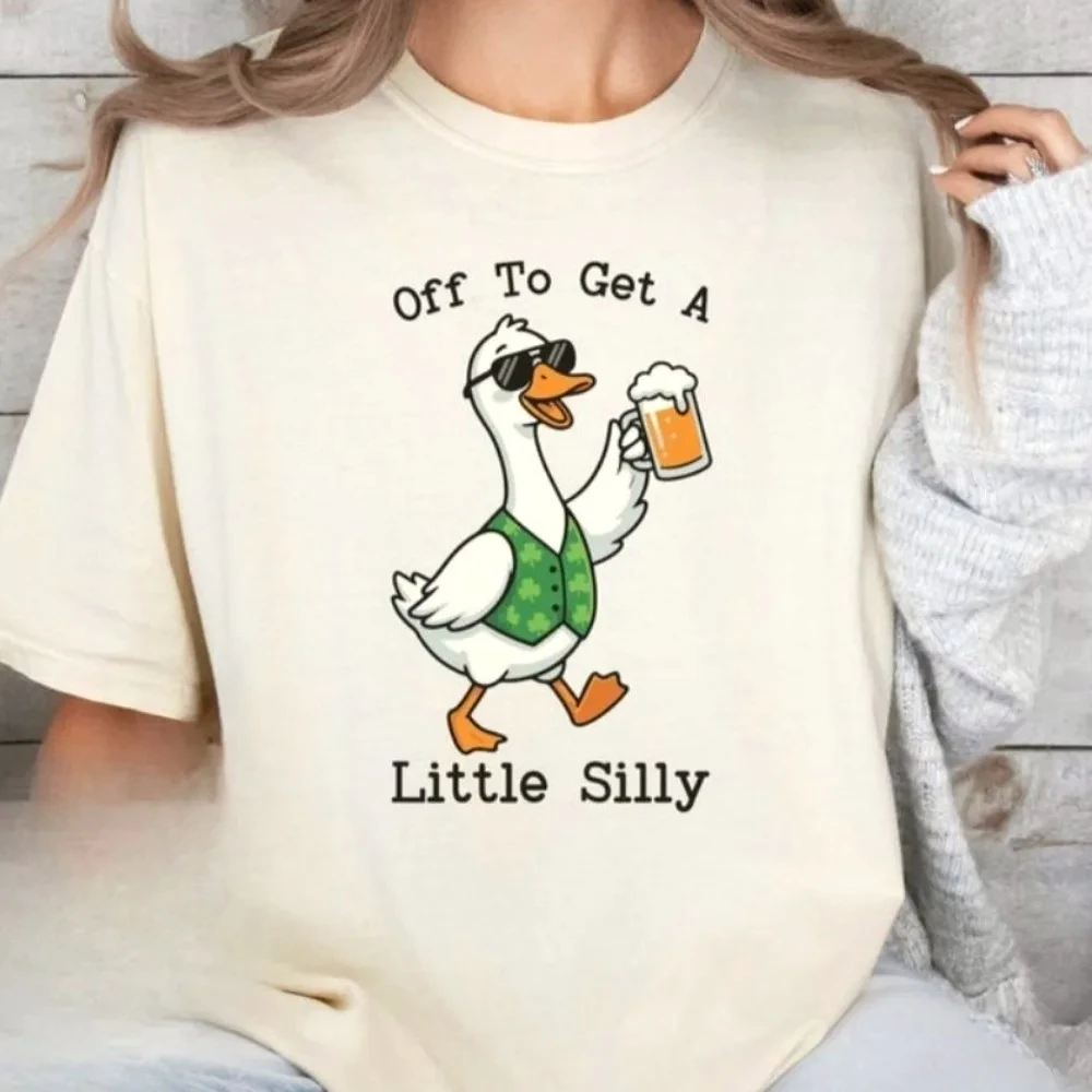 St. Patrick's Day Shirt St. Paddys Day Gänse-T-Shirt Social Club Lustiges Irisches St. Patrick's Day T-Shirt Damen Bedruckte Kleidung Witziges Y2K Top