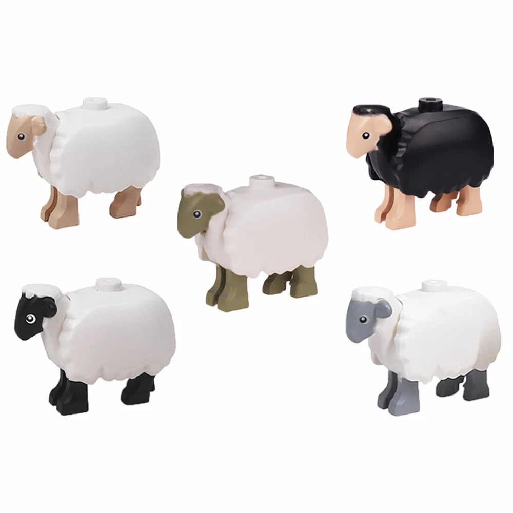 Boerderij & Wilde Dieren Bouwstenenset - Realistische geit-, schapen- en wolffiguren - Educatief speelgoed