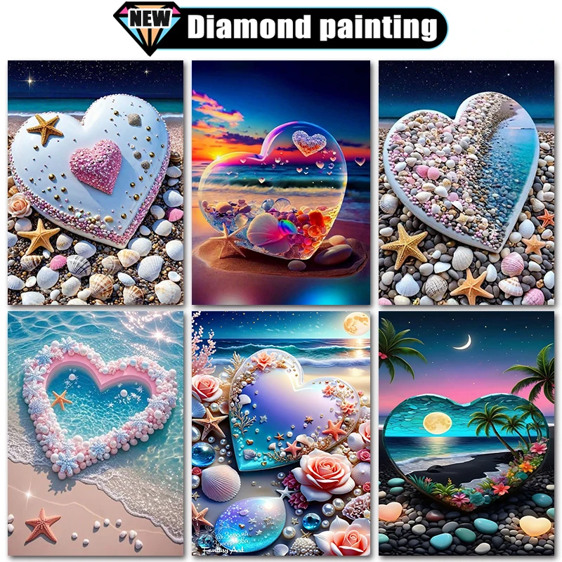 

Large size Diamond Art Painting Love Sea Views landscape Beach Home Decor Full Square&Round mosaic embroidery Cross stitch Gift