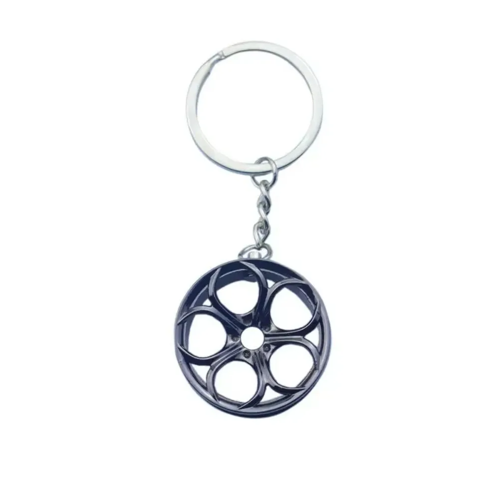 Creative Mini Auto Parts Car Wheel Keychain Auto Enthusiast Metal Keyring Accessories Key Ring Chain for Men Woman Lover Gift image 6