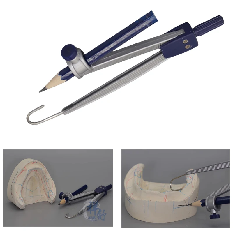 1Box Dental Profile Measuring Compass Denture Model Analysis Profilometro Tool Dentistry Lab Denture Making Tool