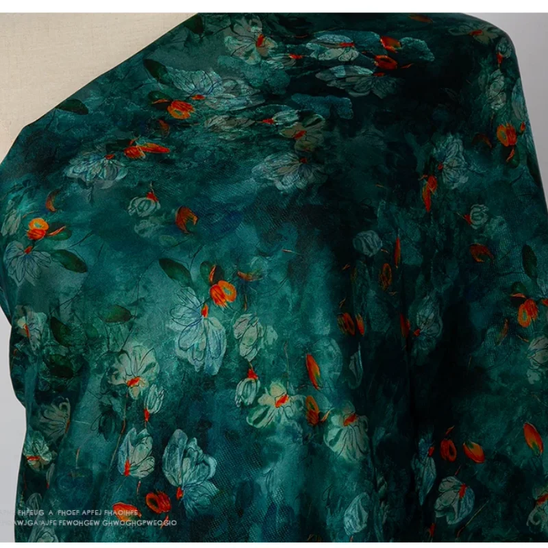 100% rayon fragrance cloud yarn digital printing front spray flower fabric for clothing hand DIY sewing fabric