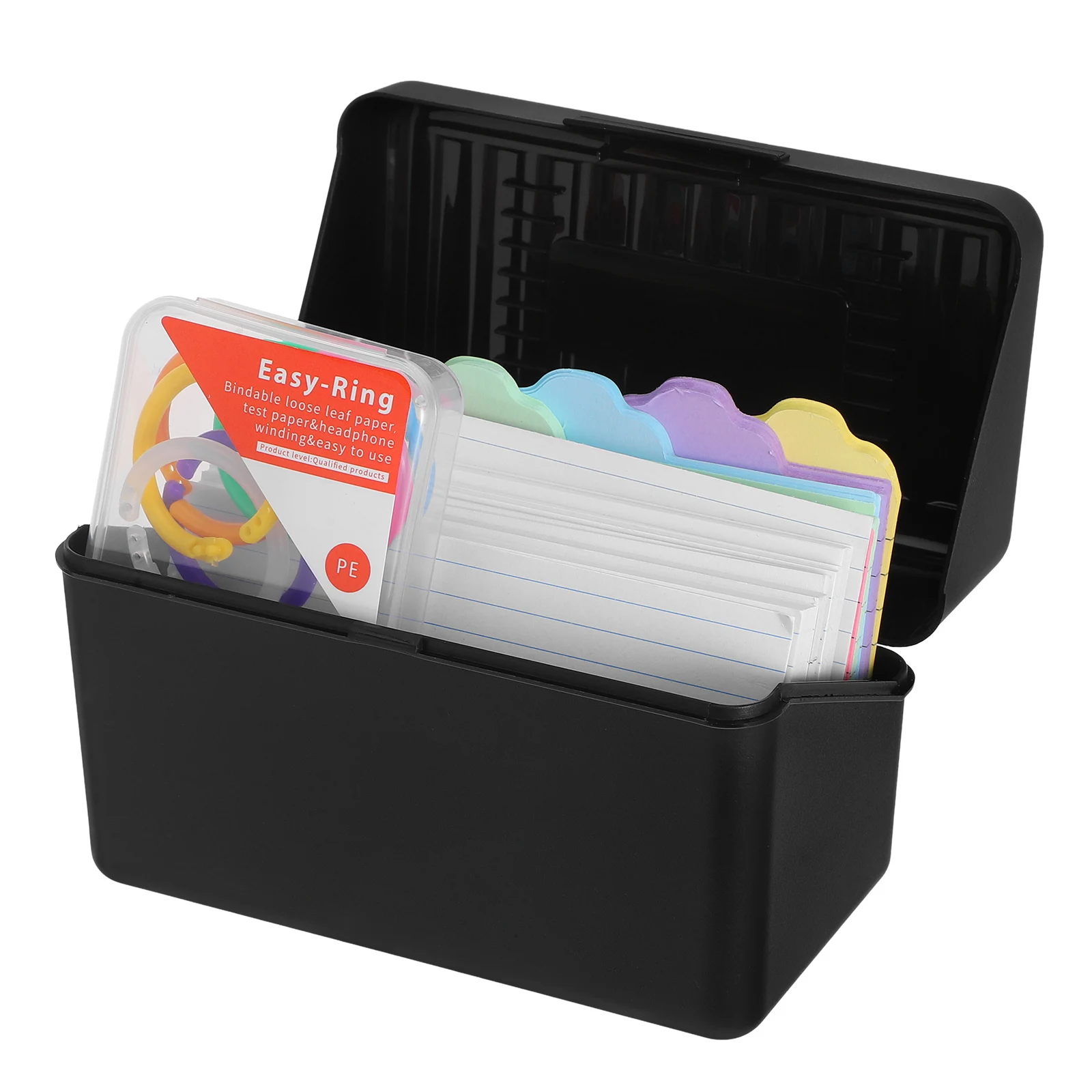 1 Set Of Flashcard Organizer Box Index Card Storage Case Desktop Notes Holder Business Supplies Portable Card Container Notecard