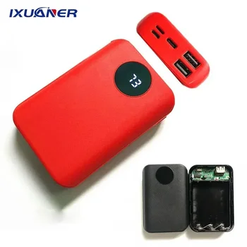 Taşınabilir 2 USB Bağlantı Noktası PowerBank DIY Durumda 3x18650 Pil Şarj Cihazı Cep Telefonu Şarj Cihazı Güç Bankası Kutusu Kabuk Kiti Iphone Huawei için