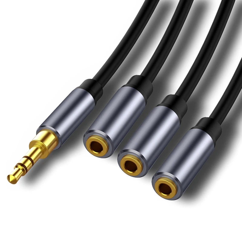 Cable de Audio de 3,5mm hembra a 3 puertos, 3,5mm macho/hembra a 3,5mm 3 puertos, 3,5mm hembra/3,5mm macho a 3 puertos, 3,5mm hembra