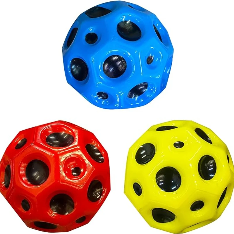 6.6cm Polyurethane Foam Super High Bounce Porous Sport Anti Moon High Bounce Ball Squeeze Toy Stress Ball Pinball Outdoor Games