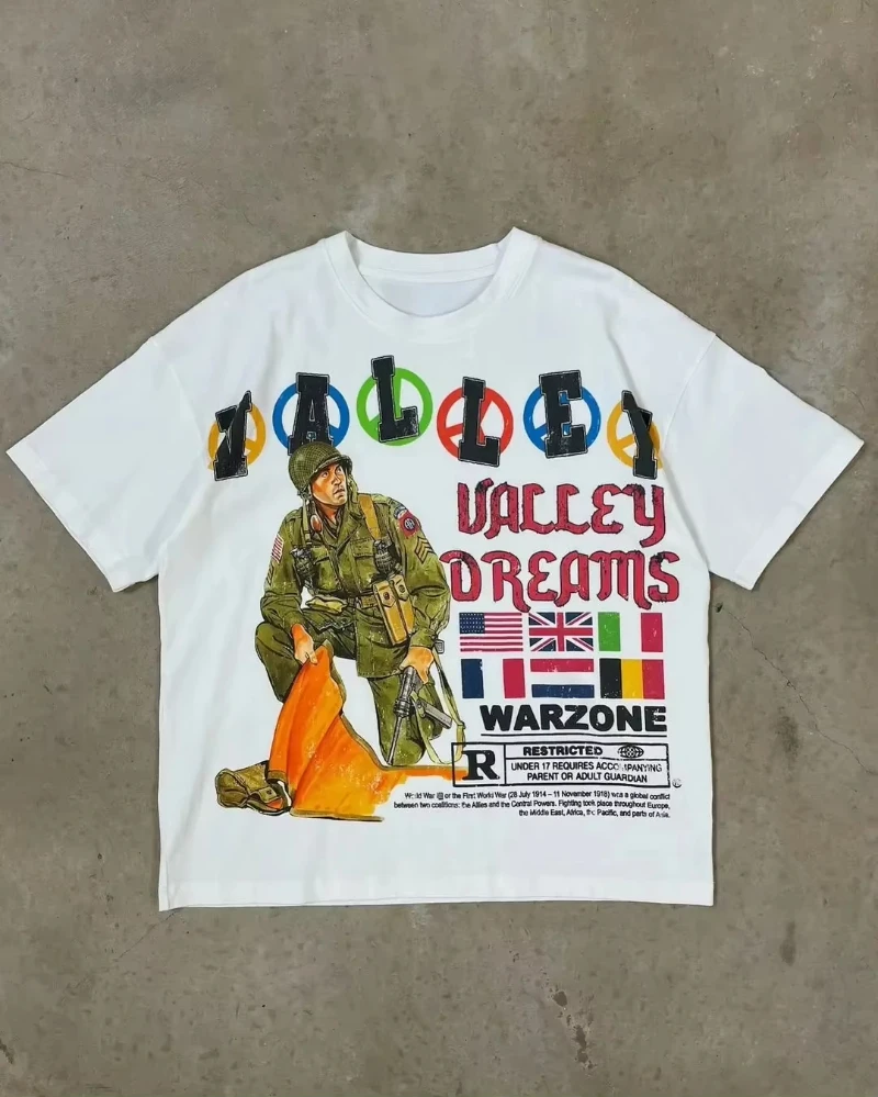 Summer Trend Retro Cartoon Print T-shirt Women Y2k Cotton Round Neck Short Sleeve Harajuku Men Women Graffiti Style Tee Tops