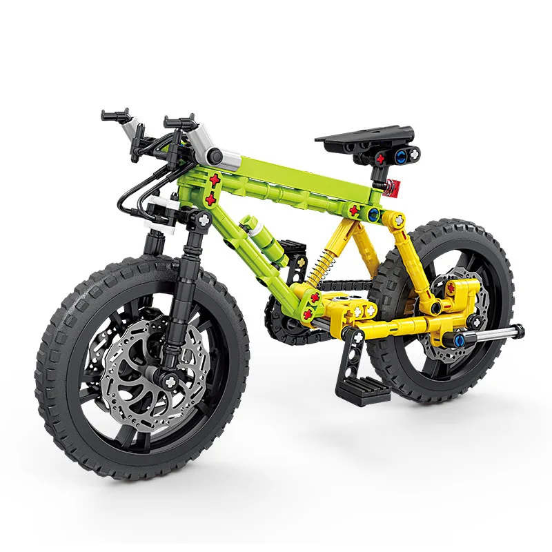 Mechanical Engineering Mountain Bike Block Model, Children's Educational Puzzle Assembly Toy, Small Granules