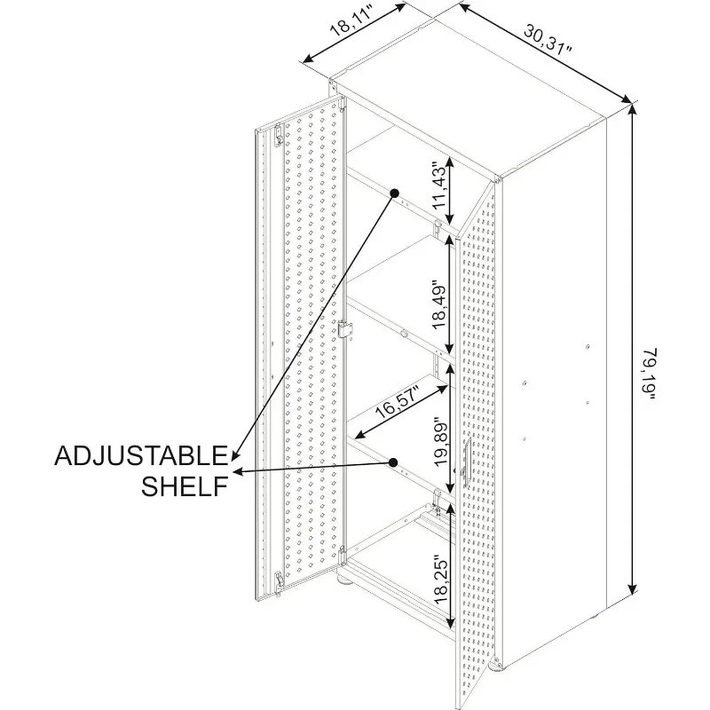 Manhattan Comfort Fortress Storage Unit, adequado para armazém, fácil de montar