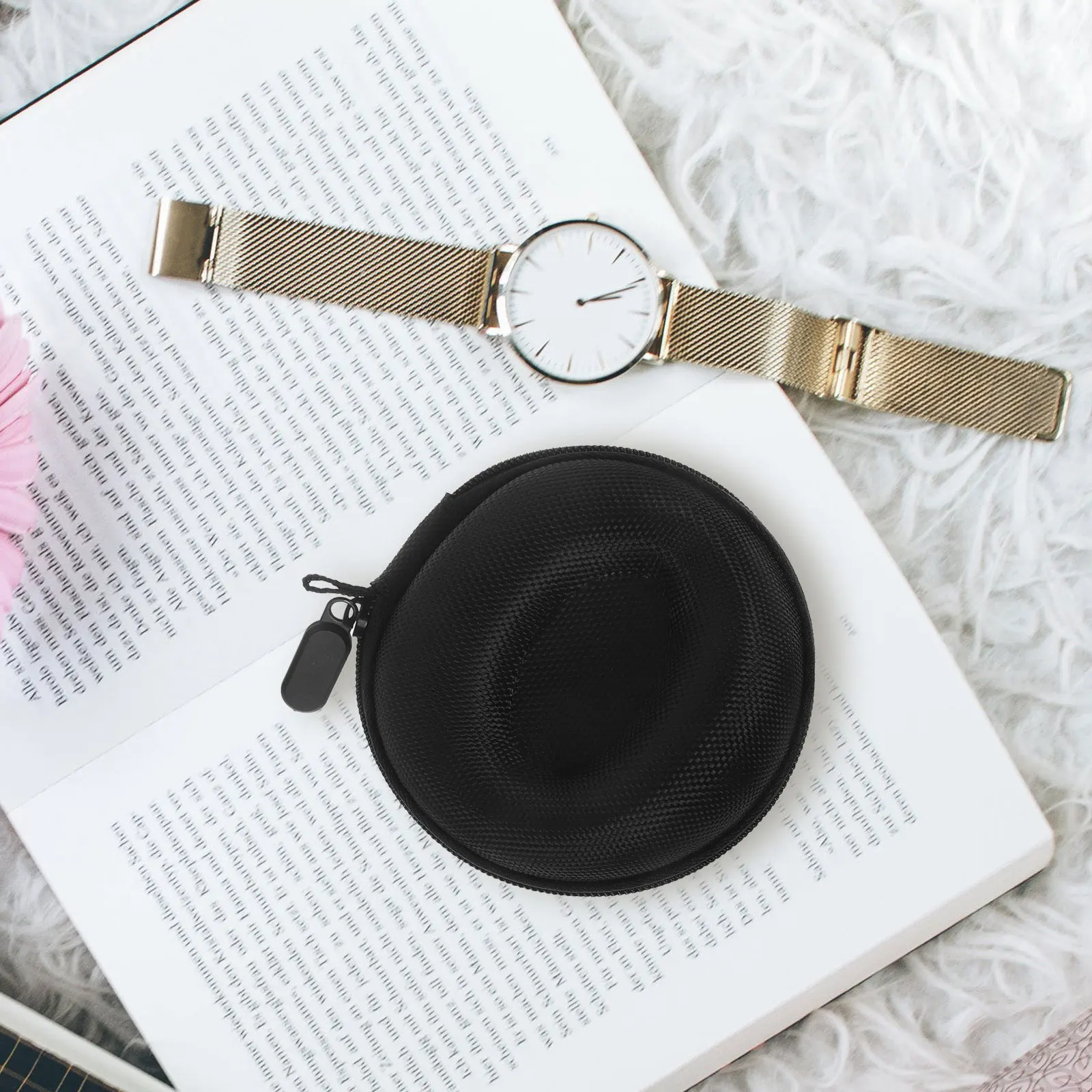 

4PCS Zipper EVA Single Watch Box Interior Portable Travel Watch Case for Holding Wristwatch Smart Watch (Black)