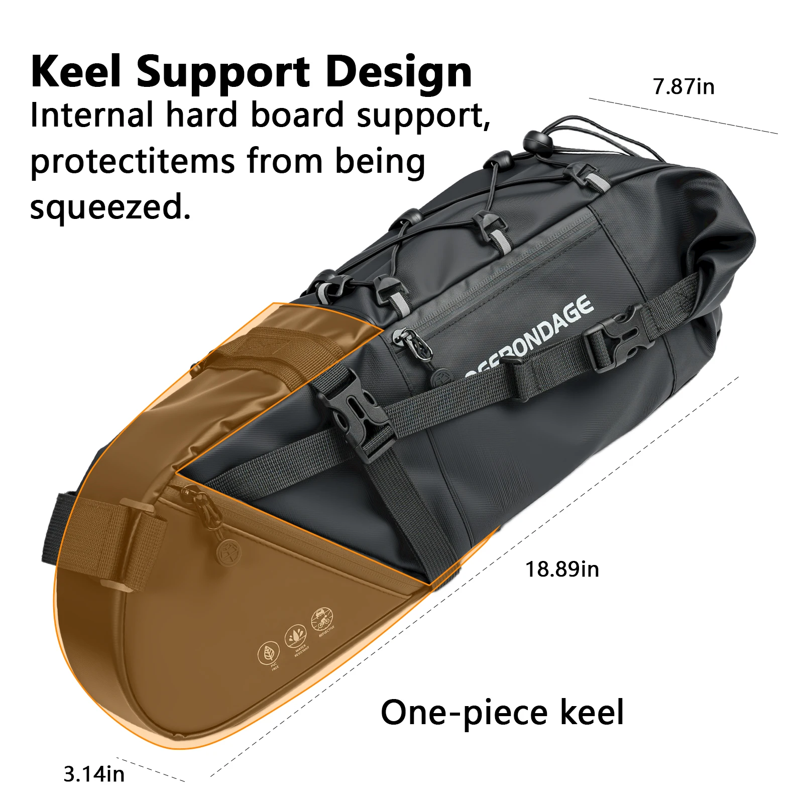 OFFBONDAGE Bike Bag Waterproof 15L Large Capacity Bicycle Saddle Bag Cycling Foldable Tail Rear Bag MTB Road Trunk Bikepacking