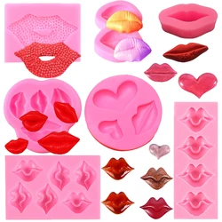 Lips Cake Decoration Silicone Mold 3D Lip Fondant Chocolate Candy Gum Paste Cake Topper Resin Mold for Valentine's Day