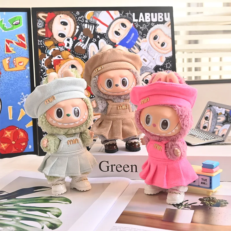 

Korean Style 17cm Doll Clothes For Labubu Macaron Dress Outfit With Hoodie Skirt Figure Perfect Gift Spring Summer Collection