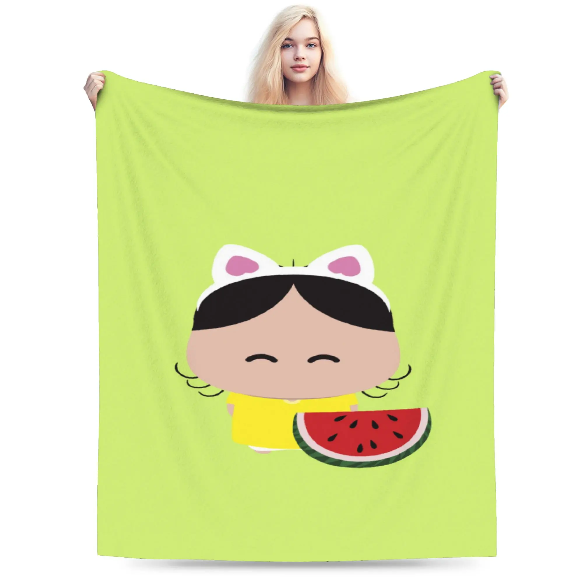 Cobertor super macio de anime Magali Festa para cadeira, sofá, cama, roupa de cama inovadora, colcha de flanela para piquenique de inverno