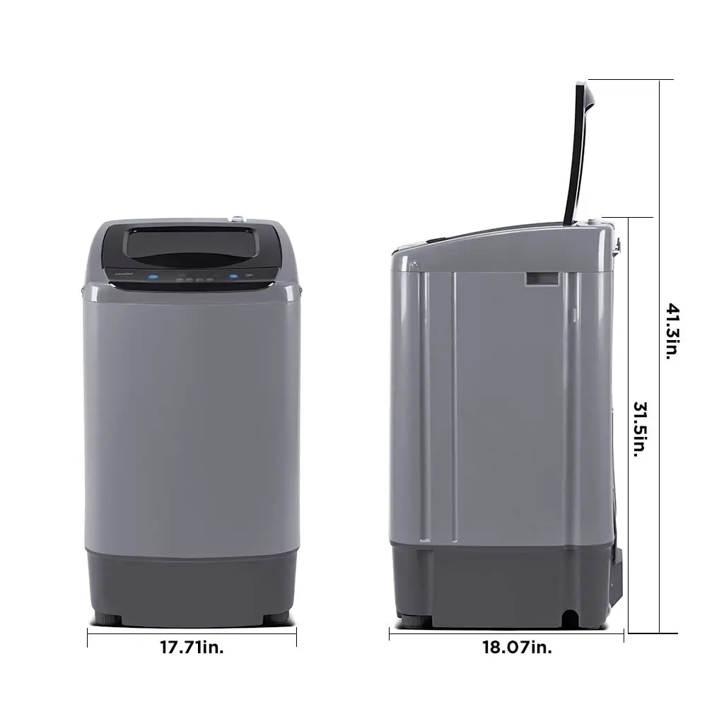 Portable Washing Machine 0.9 cu.ft Compact Washer With LED Display 5 Wash Cycles 2 Built-in Rollers Space Saving