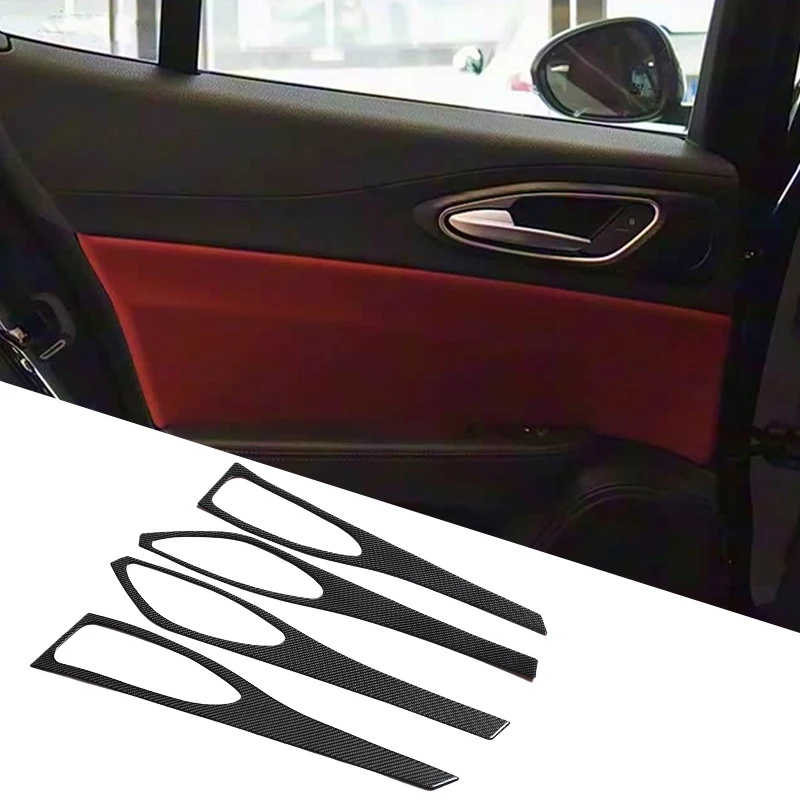 

For Alfa Romeo Giulia 15-23 Soft Carbon Fiber Car Window lift button Center console Panel Trim Sticker Interior Car Accessories