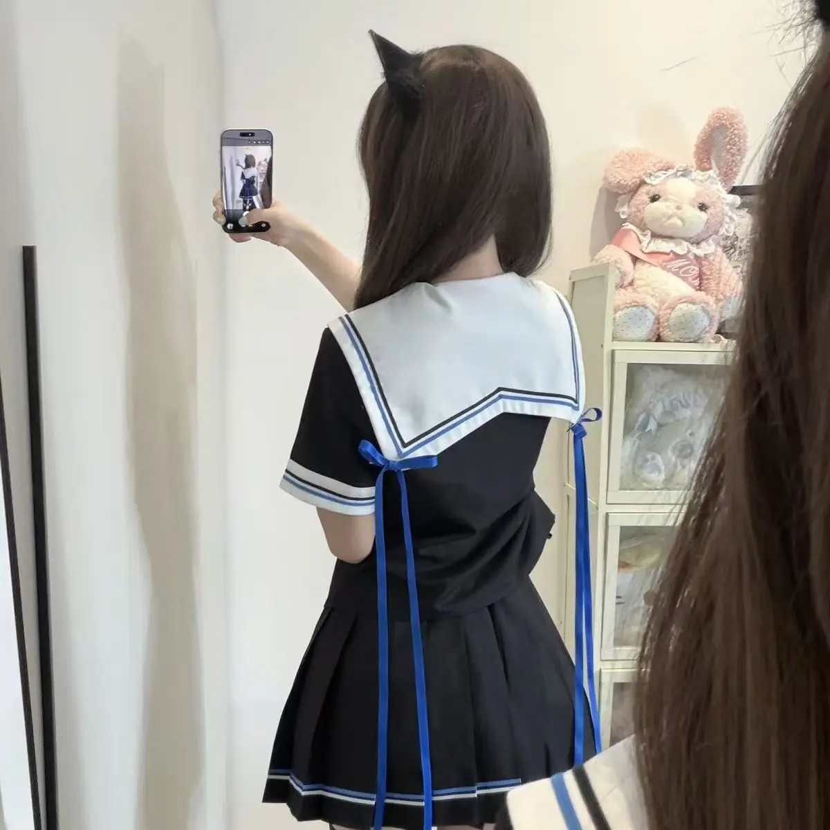 Weiweifeng Original "Mist Island Blue" JK Sailor Uniform - Japanese School Style Waist-Cinching Sweet Set for Women