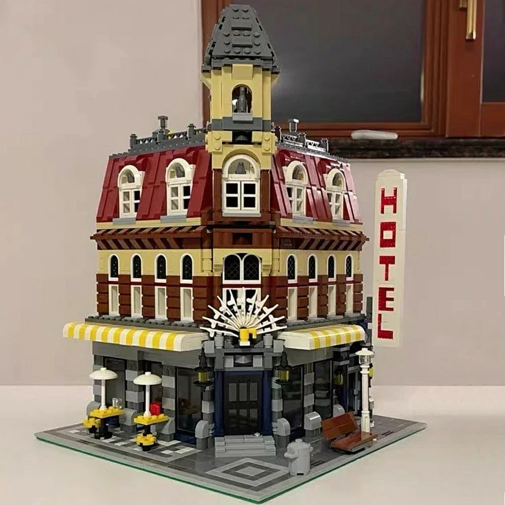 Expert Brick Bank Cafe Corner Model Moc Modular Houses Building Blocks Toy Pet Book Shop Town Hall Downtown Diner Christmas Gift