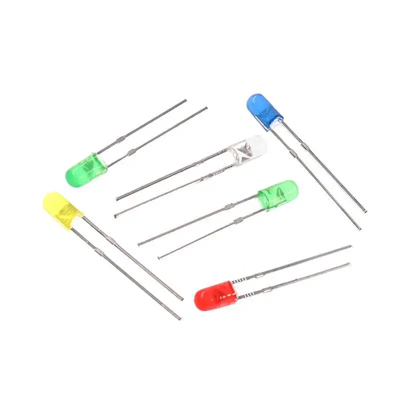 100 Stück randlose Leuchtdioden 3MM Direktanschluss-LED Weiß Weiß/Grün/Rot/Smaragdgrün/Blau/Gelb/F3 Lampenperle – Detail 6