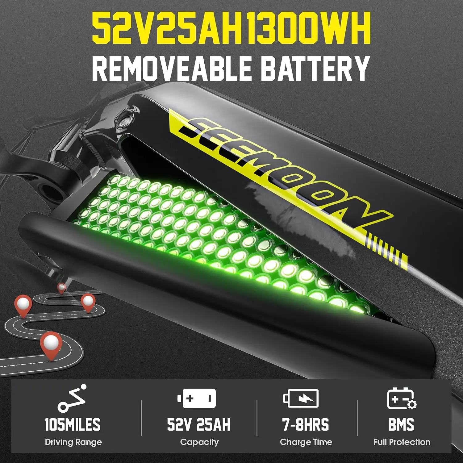 52V 25Ah 3000W 20x4 Fat Tire Mini Electric Bike Adults Mountain Snow Beach Off-Road E-Bike, Customized