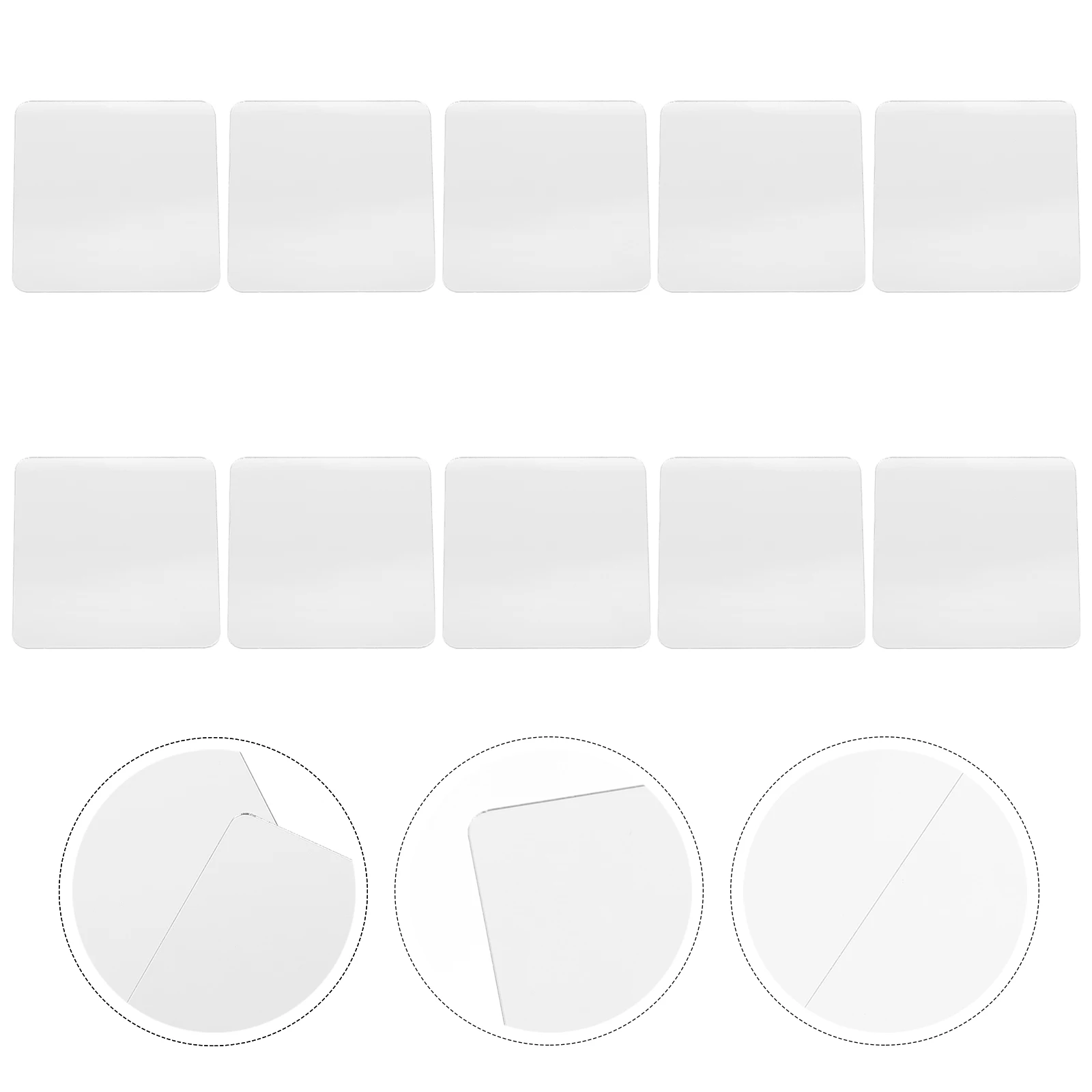 

10pcs Acrylic Mirror Sheets Adhesive Diy Sticker Wall Decor Home Office Sticky Mirror Decorative Panels Durable Safe For Room