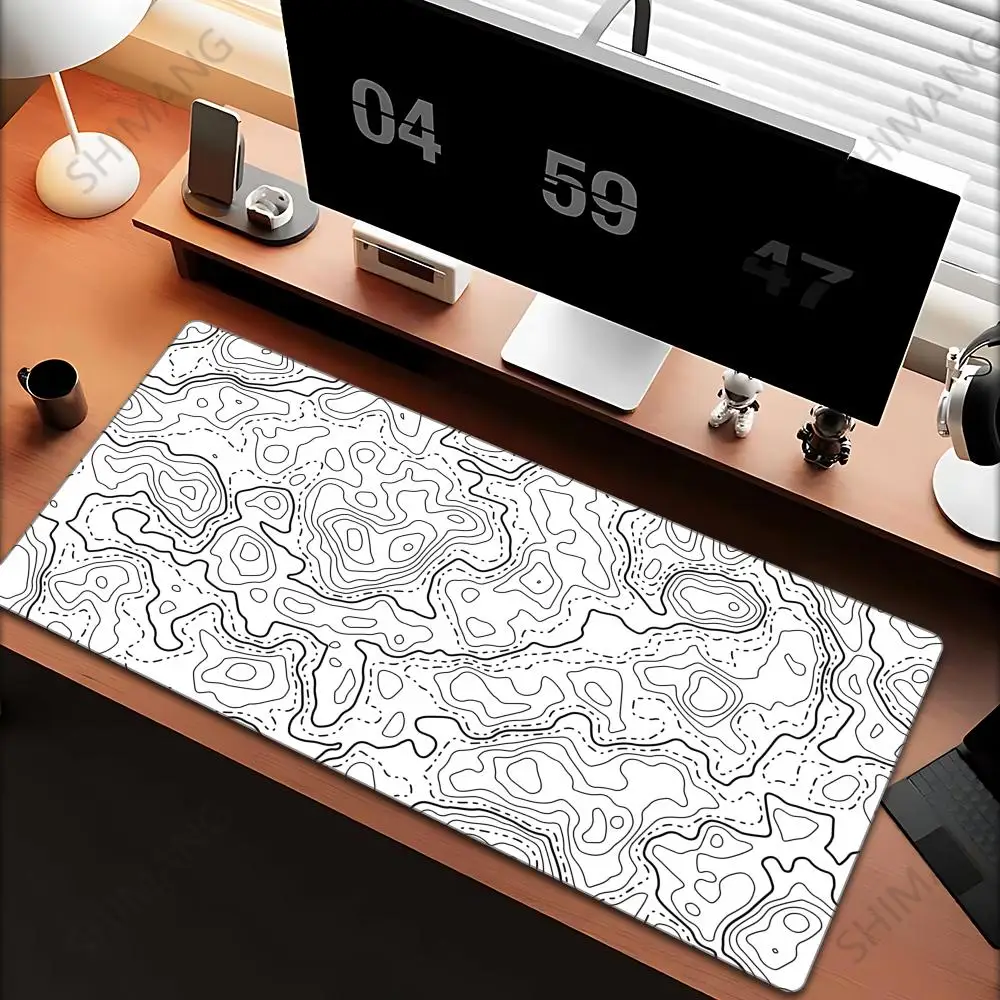 

Large Extended Gaming Mouse Pad with Non-Slip Rubber Base,Topographic Design,for Full Desk Keyboard and Mouse Support