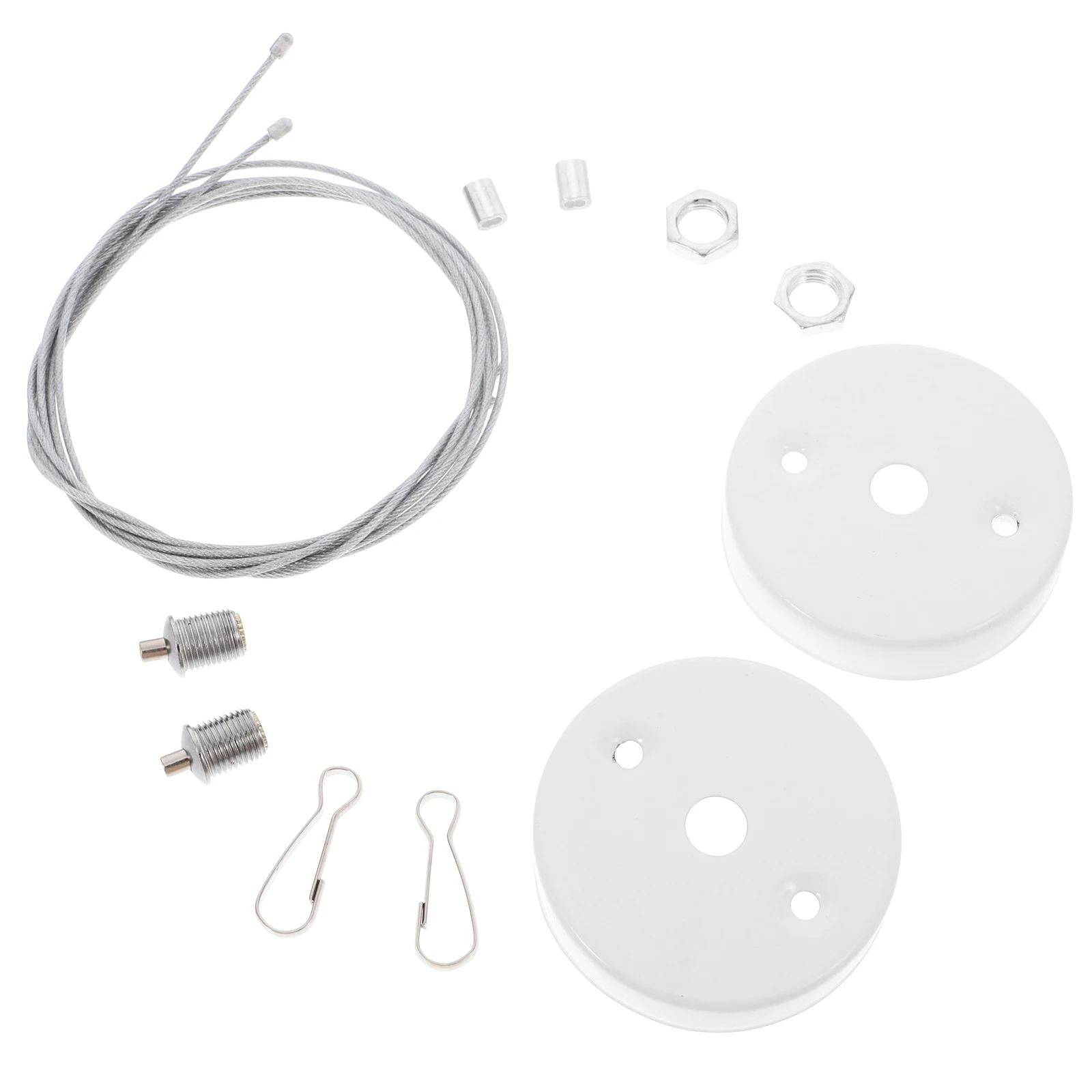 

2 Sets White Pendant Evacuation Light Hanging Chain Exit Sign Fixture Adjustable Length Emergency Lamp Accessories