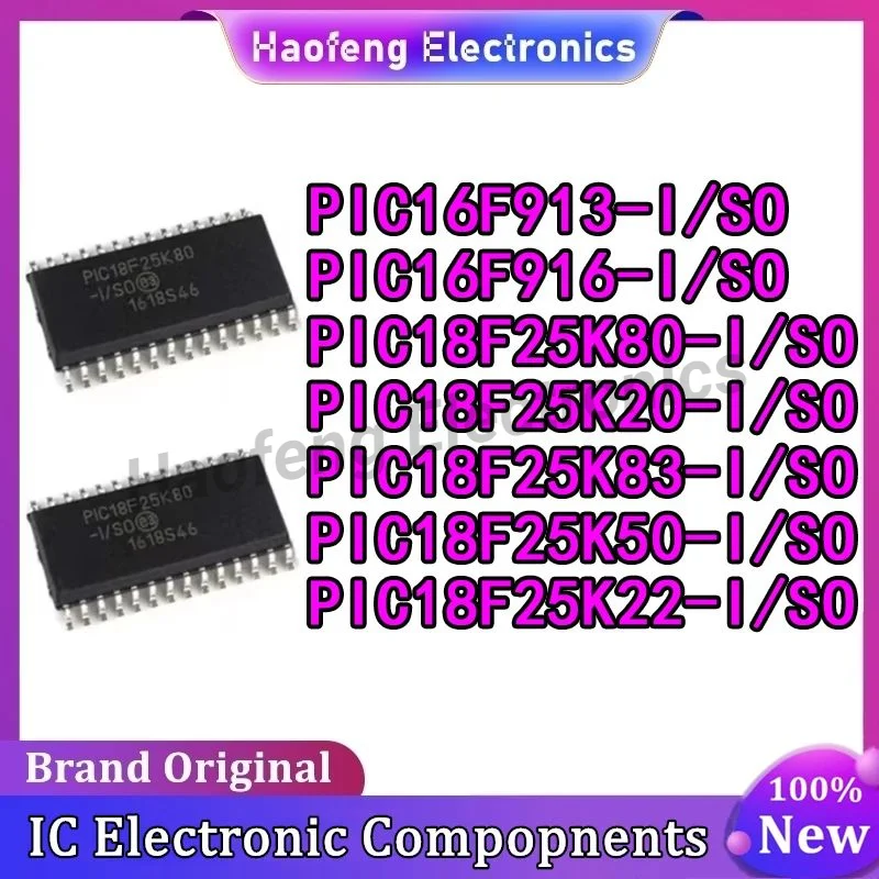 PIC16F913-I/SO PIC16F916 PIC18F25K20 PIC18F25K83 PIC18F25K80 PIC18F25K50 PIC18F25K22 IC MCU Chip 100% New Original in stock