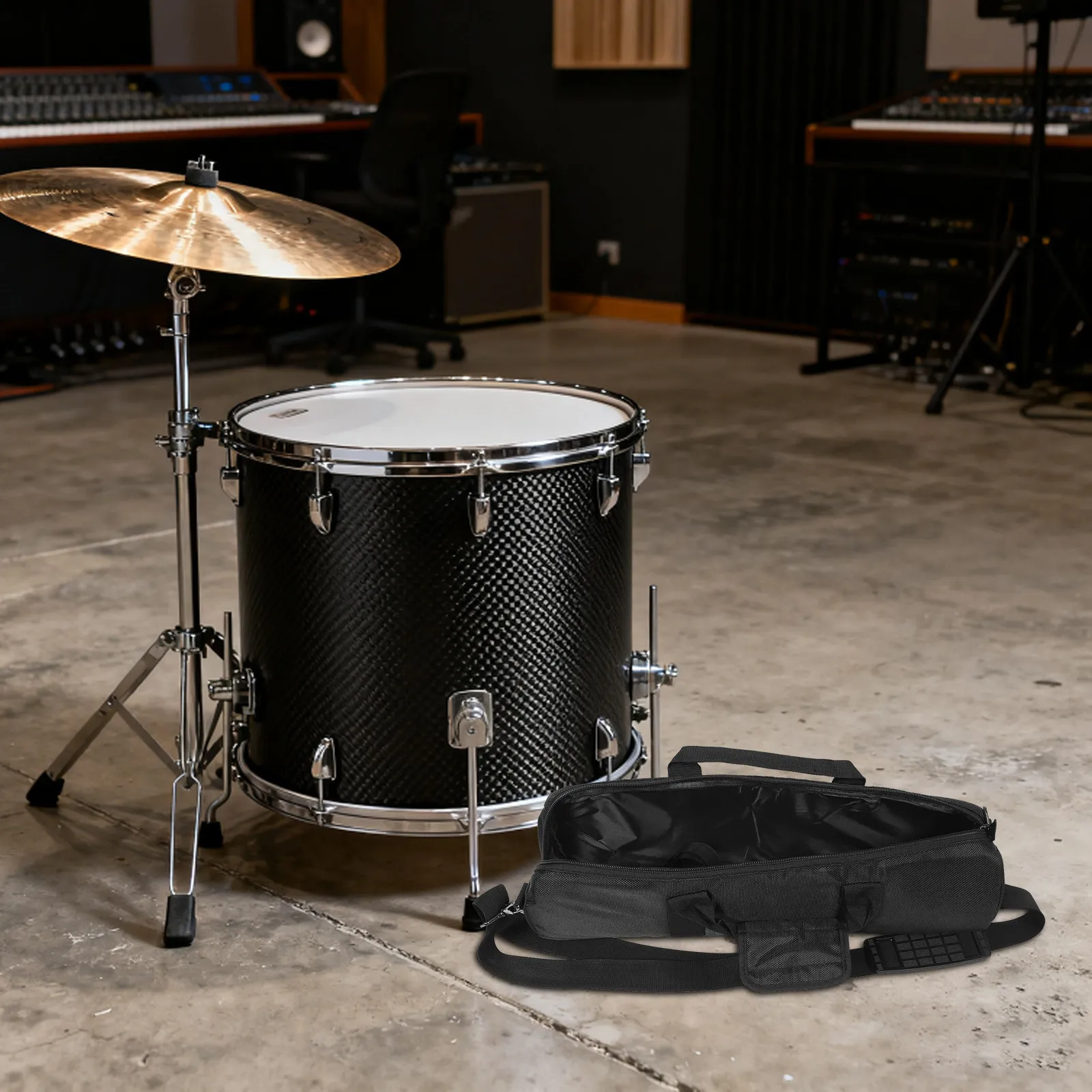 

Folding Music Stand Carrying Bag Black Tripod Travel Case Shoulder Strap Cymbal Stand Organizer Portable Music Instrument