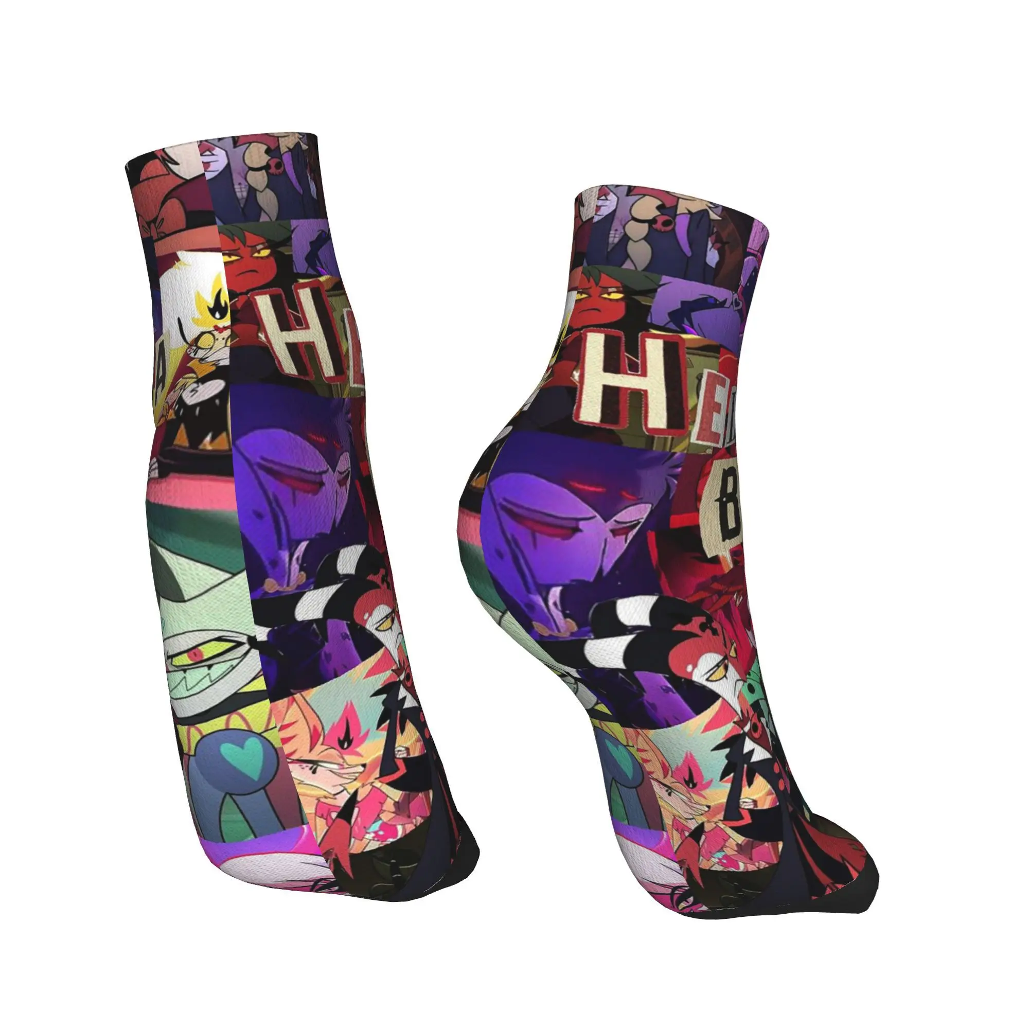 جميع المواسم Helluva Boss الكرتون الجوارب Harajuku سوبر لينة الرياضة الأوسط جوارب أنبوبية لينة جوارب الموضة للرجال النساء الهدايا