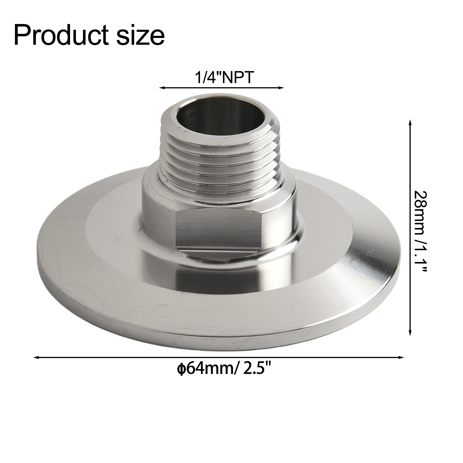 Tri Clamp Connector 2 5 Inch TC Fitting to 1/2 Inch NPT Male Stainless Steel 304 for Food and Beverage Industry