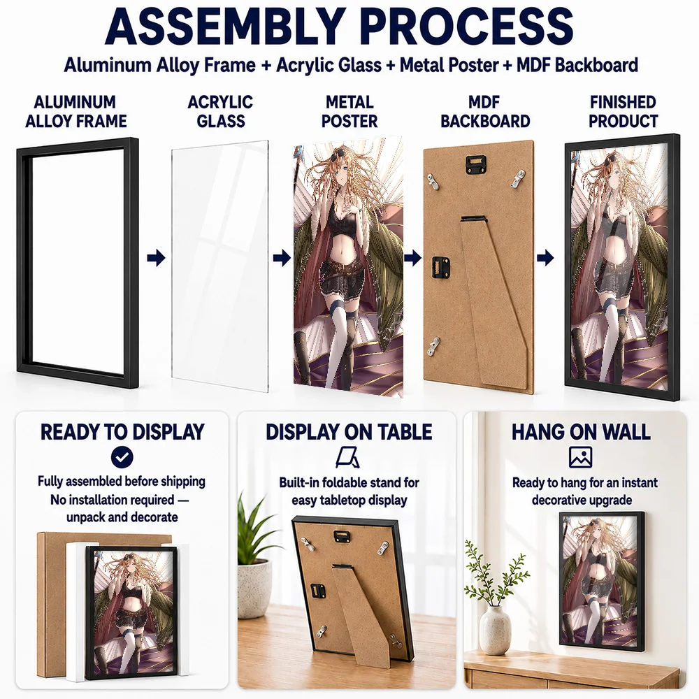 Granblue Fantasy Zeta Framed Metal Print Customized Hero Tribute Wall Art Perfect Within Streamer Studio As Gamer Collectors