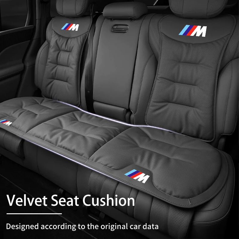 Car Interior Velvet Cushion Winter Nappa Leather Backrest Seat Cover For BMW M X1 X3 X5 X6 X7 E30 E90 M3 E84 E83 F25 E91 E60 F15